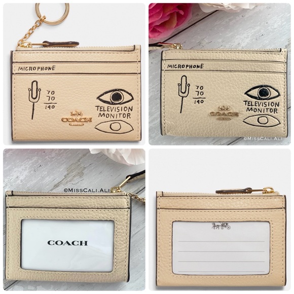 NWT COACH X Jean Michel Basquiat Mini Skinny ID Case Bag Keychain - Picture 16 of 16